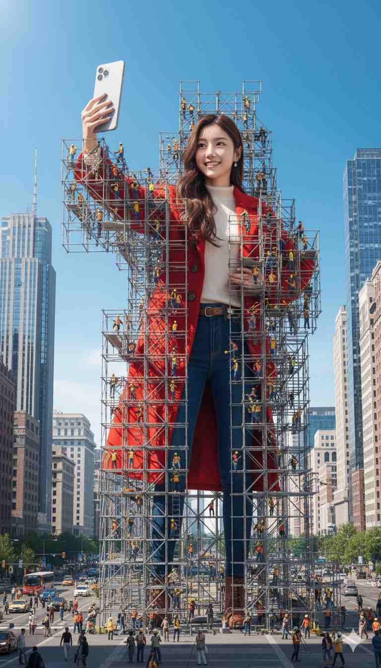 Giant Figure Construction Scene - Image 1
